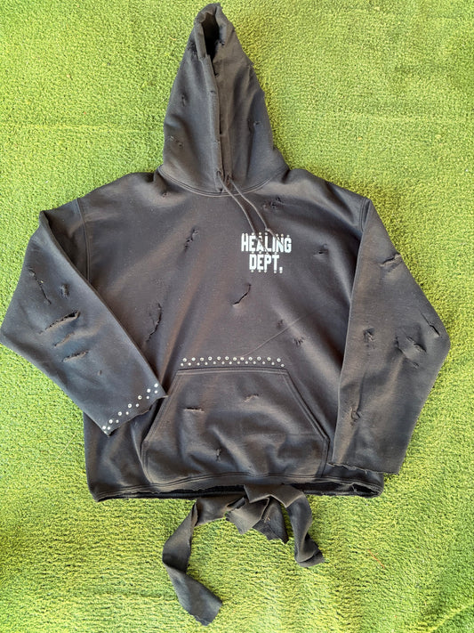 “Healing Is Gangster” Distressed Hoodie